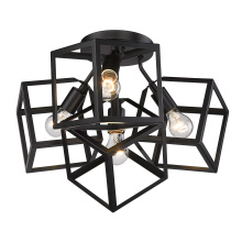 Golden 2086-4SF BLK - Golden Lighting Cassio 4-light Semi-Flush Mount in Matte Black